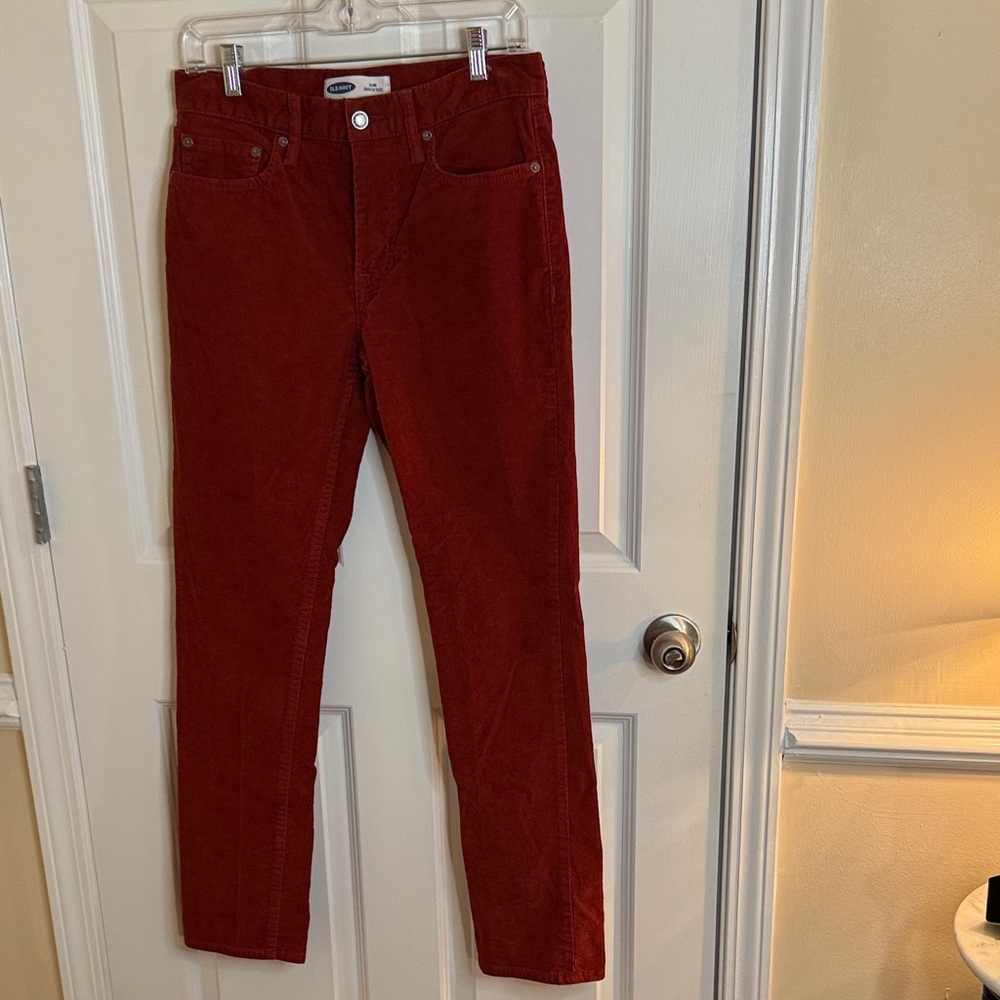 Old Navy Men's Bold Red Corduroy Pants